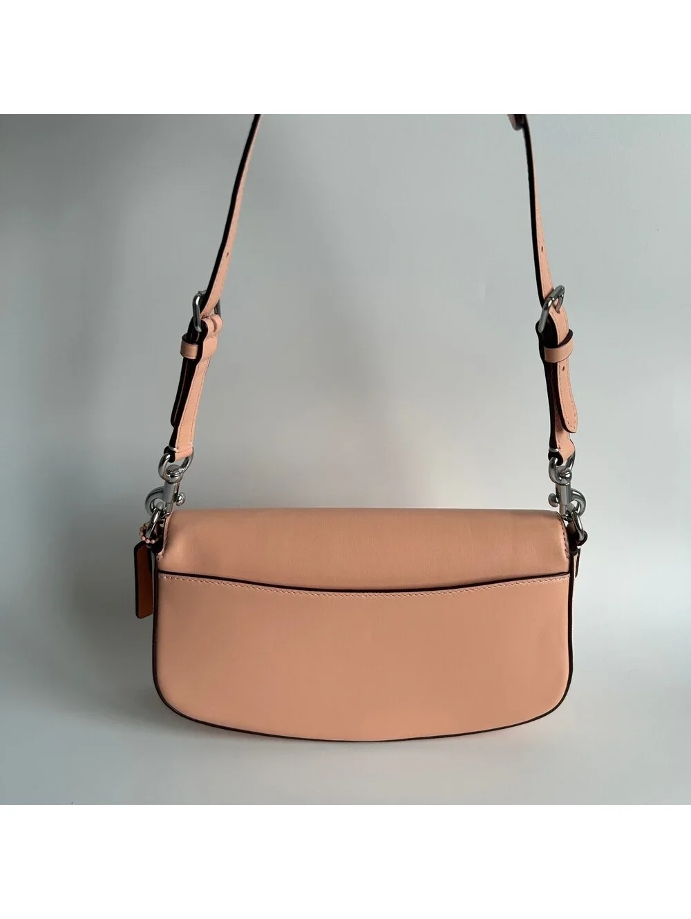 Coach Andrea Shoulder Bag Faded Blush Peach Smooth Leather Flap CT768